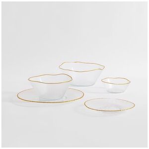 Home Styling Collection Szklana misa złotą obwódką DATURA, 30 cm