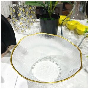 Home Styling Collection Szklana miska ze złotą obwódką DATURA, 28 cm