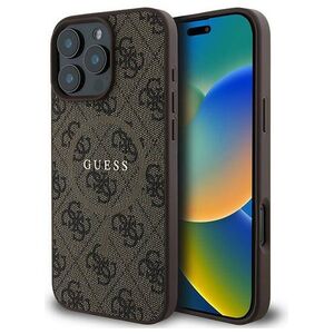 Original Case IPHONE 16 PRO Guess Hardcase 4G Ring Classic Logo MagSafe (GUHMP16LG4GFRW) brown 3666339327262