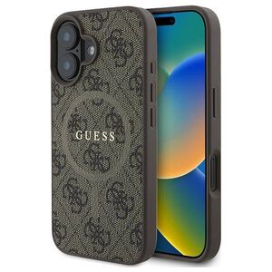 Original Case IPHONE 16 PLUS Guess Hardcase 4G Ring Classic Logo MagSafe (GUHMP16MG4GFRW) brown 3666339327255