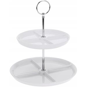 Excellent Houseware Patera porcelanowa z 2 poziomami, 26 cm, biała