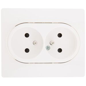 Legrand Gniazdo podwójne z/u kompaktowe 16 A 250V z przesłonami białe (764541)