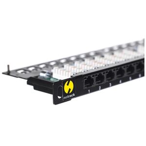 NetRack Patch panel 19'' 0,5U 24-porty Kat. 6 UTP Czarny (104-11)