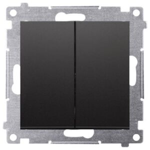 Kontakt-Simon Simon 54 Przycisk podwójny zwierny bez piktogramu (moduł) 10AX 250V szybkozłącza czarny mat DP2.01/49
