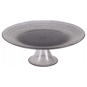 Koopman Patera szklana na nóżce na ciasto elegancka czarna 28 cm
