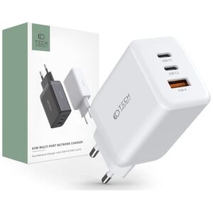 Ładowarka Tech-Protect TECH-PROTECT C65W 3-PORT NETWORK CHARGER PD65W/QC3.0 WHITE