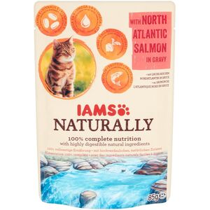 EUKANUBA IAMS Naturally Adult z łososiem północnoatlantyckim w sosie 85g kot