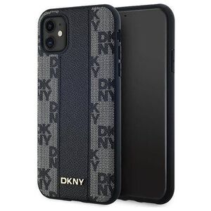 DKNY DKNY Leather Checkered Mono Pattern MagSafe - Etui iPhone 11 (czarny)