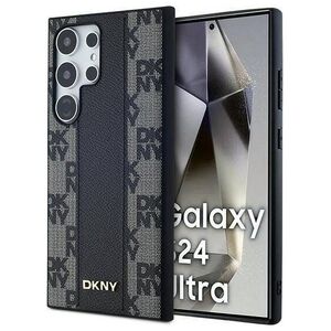 DKNY DKNY Leather Checkered Mono Pattern MagSafe - Etui Samsung Galaxy S24 Ultra (czarny)
