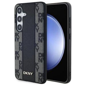 DKNY DKNY Leather Checkered Mono Pattern MagSafe - Etui Samsung Galaxy S24 (czarny)