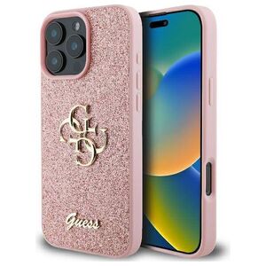 Original Case IPHONE 16 PRO Guess Hardcase Fixed Glitter Big 4G (GUHCP16LHG4SGP) pink 3666339328542