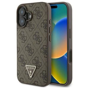 Original Case IPHONE 16 Guess Hardcase Leather 4G Triangle Strass MagSafe (GUHCP16SP4TDPW) brown 3666339327408