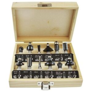 AWTools frezy do drewna, komplet 12 elementów trzpień 8mm (AW40513)