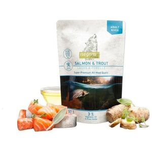 Isegrim Isegrim Salmon & Trout - mokra karma dla dorosłych psów, łosoś z pstrągiem i ziołami rzecznymi, saszetka 410g