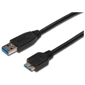 Kabel USB Digitus USB-A - microUSB 0.25 m Czarny (AK-300117-003-S)