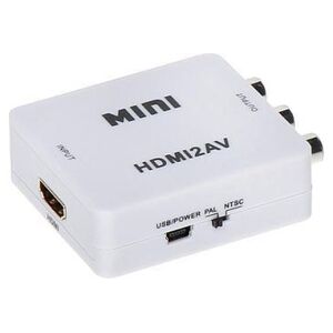 Adapter AV RCA (Cinch) x3 - HDMI biały (HDMI/AV)