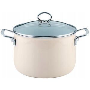 Riess RIESS - Garnek wysoki z pokrywą 6,5l 24cm Avorio