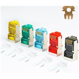 NetRack Wtyk RJ45 FTP STP kat. 6A, drut, Netrack, kolor MIX (100 szt)