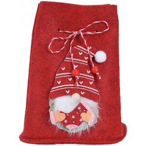 Dekoracja świąteczna Home Styling Collection Worek świąteczny ze skrzatem, 12 x 14,5 cm