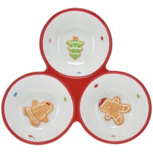 Home Styling Collection Naczynie do serwowania, trzy przegrody, 19 x 19 cm, GINGERBREAD