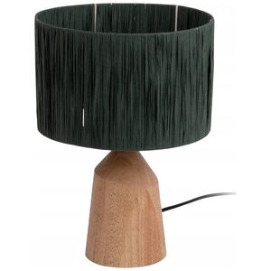 Bigbuy Home Lampa stołowa TRAPEZE z drewnianą podstawą, Ø 25 cm
