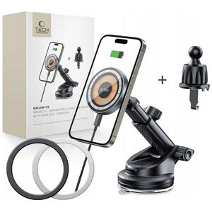 Ładowarka Tech-Protect TECH-PROTECT MM15W-V5 MAGNETIC MAGSAFE DASHBOARD & VENT CAR MOUNT WIRELESS CHARGER 15W BLACK