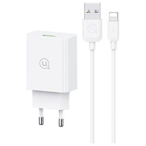 Ładowarka Usams USAMS Ład. siec. 18W + kabel Lightning/ USB-A Fast Charging biały/white series SC SCXLTZ03