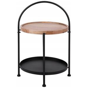 Boltze Mały stolik kawowy okrągły TRAY z blatem z drewna mango, Ø 39 x 55 cm