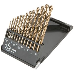 Wiertło Graphite do metalu kobaltowe walcowe 1,5 2 4,5 4 5,5 5 4,8 3 2,5 3,5 6 3,2 6,5mm zestaw (57H088)