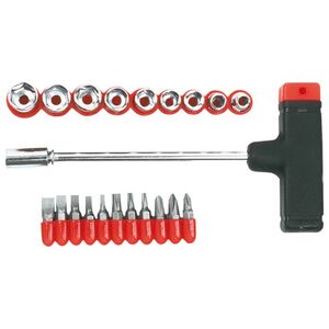 Top Tools Końcówki wkrętakowe i nasadki + uchwyt 21szt. - 39D385