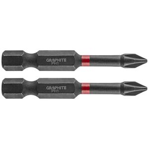 Graphite Końcówka wkrętakowa (Bity udarowe PH1 x 50 mm, 2 szt.)