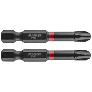 Graphite Końcówka wkrętakowa (Bity udarowe PH3 x 50 mm, 2 szt.)