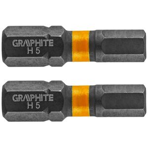 Graphite Końcówka wkrętakowa (Bity udarowe HEX5 x 25 mm, 2 szt.)