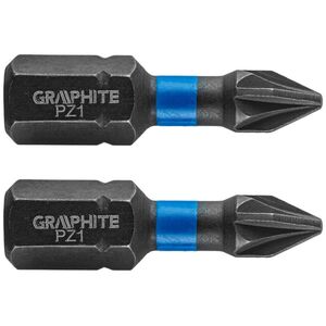 Graphite Końcówka wkrętakowa (Bity udarowe PZ1 x 25 mm, 2 szt.)