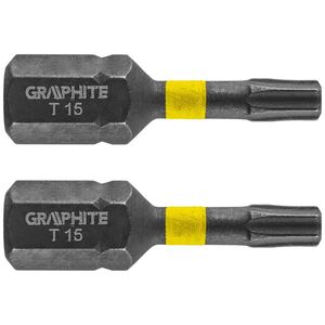 Graphite Końcówka wkrętakowa (Bity udarowe TX15 x 25 mm, 2 szt.)