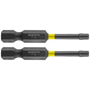 Graphite Końcówka wkrętakowa (Bity udarowe TX15 x 50 mm, 2 szt.)