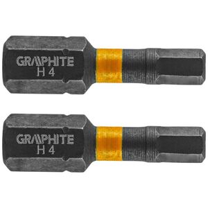 Graphite Końcówka wkrętakowa (Bity udarowe HEX4 x 25 mm, 2 szt.)