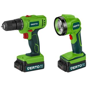 Wiertarko-wkrętarka Verto 50G293 20 V 2 x akumulator 1.5 Ah + latarka