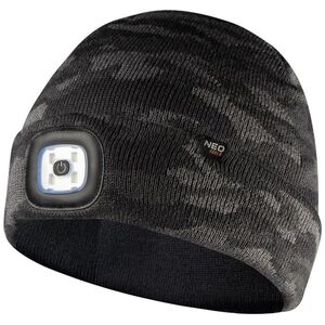 Neo Czapka z latarką (Czapka z latarką LED, dwuwarstwowa, CAMO URBAN)