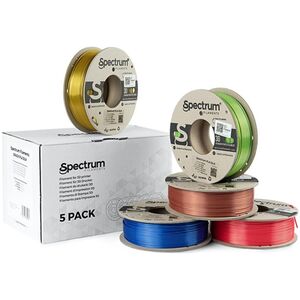 Długopis 3D Spectrum Spectrum 3D filament, PLA Silk, 1,75mm, 5x250g, 80750, mix Glorious Gold, Spicy Copper, Apple Green, Ruby Red, Indigo Blue
