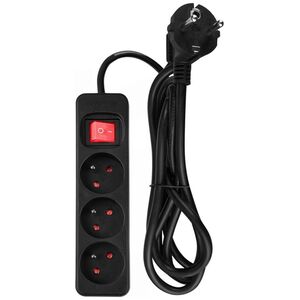 Neo Przedłużacz listwowy 1.5m, 3x1.5mm2, 3G, czarny, ON/OFF