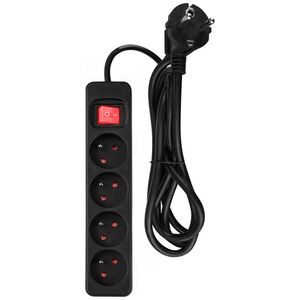 Neo Przedłużacz listwowy 1.5m, 3x1.5mm2, 4G, czarny, ON/OFF