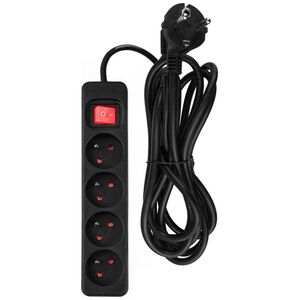 Neo Przedłużacz listwowy 3m, 3x1.5mm2, 4G, czarny, ON/OFF