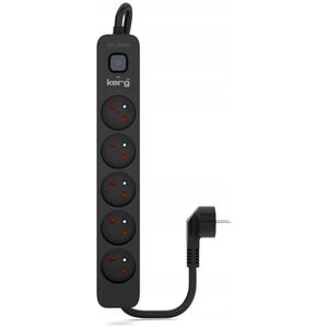 Listwa zasilająca Kerg Urządz. zas.-zabezpiecz. KERG z wyłącznikiem-5 gniazd-czarny-3m-16A-H05VV-F-3x1,5mm2