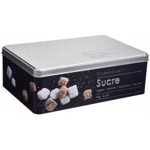 5five Pojemnik na cukier, 1 kg, metal, czarny