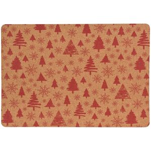 Dekoracja świąteczna Home Styling Collection Mata korkowa, świąteczny wzór, 40 x 30 cm