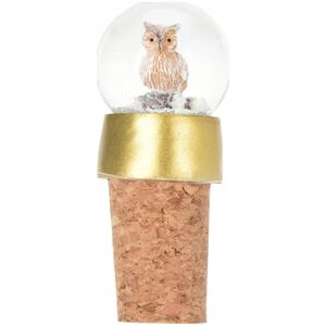 Dekoracja świąteczna Home Styling Collection Świąteczny korek do butelki z ozdobną kulą śnieżną