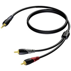 Kabel Procab Jack 3.5mm - RCA (Cinch) x2 3m czarny (CLA711/3)