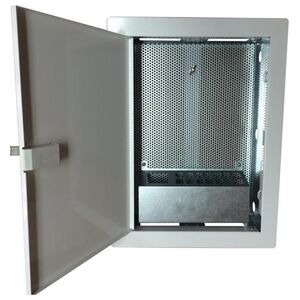 Alantec Obudowa / szafka lokalowa, multimedialna 350x250x90, podtynkowa, drzwi perforowane, 1 x gn. elektryczne, 14 x gn. Keystone ALANTEC - ALANTEC