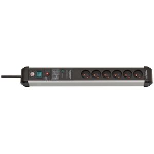 Listwa zasilająca Brennenstuhl Premium-Protect-Line przeciwprzepięciowa 6 gniazd 3 m czarno-srebrna (1391014600)